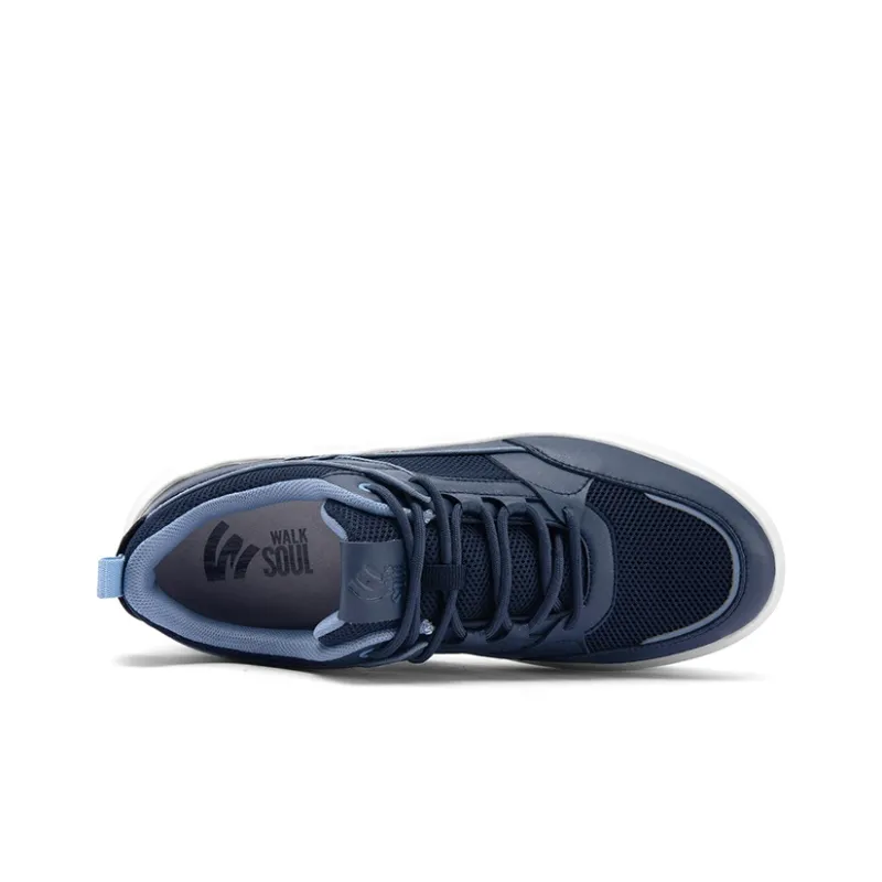 WALKSOUL Skateboard Shoes Men Low Top Apricot/Dark Blue/Black-10