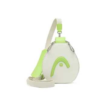 HEAD PU Shoulder Bags Sling Bags Unisex Ecru & Green/Pink