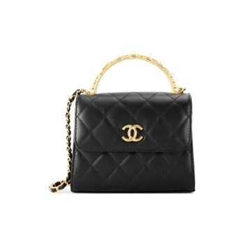 CHANEL Sheepskin Small Square Bag Shoulder Bag Crossbody Bag Women's Black