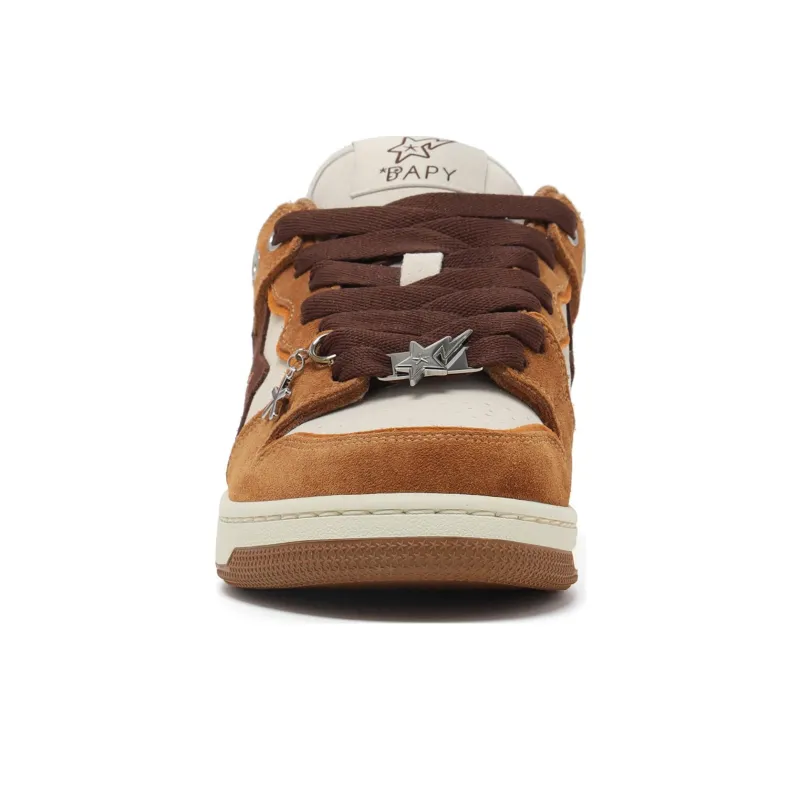 A BATHING APE STA Skateboard Shoes Women's Low Top Brown-2
