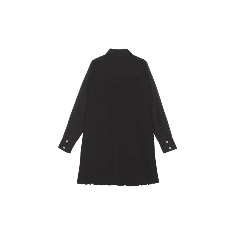 GANNI Georgette Straight point Collar Dress-1