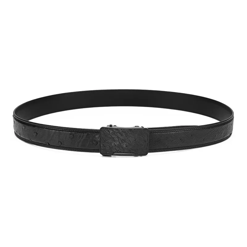 FAIRWHALE Ostrich Leather Belts Men's Width 3.5CM-1