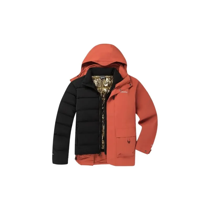 Columbia Windbreaker Jackets Men Orange Red-2