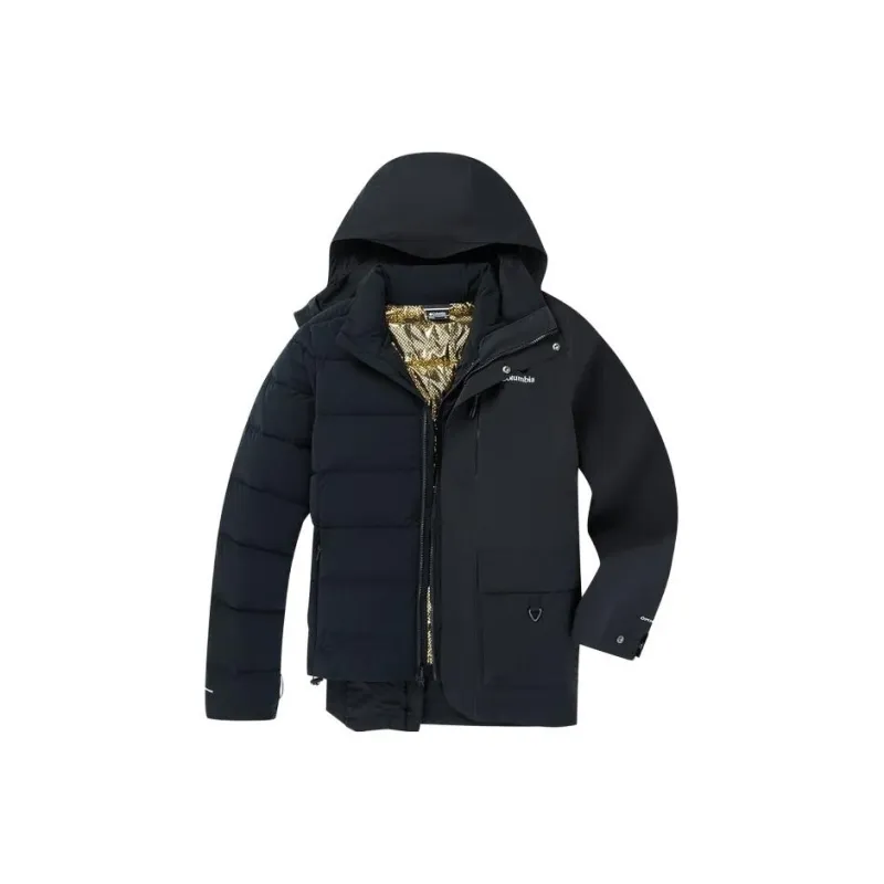 Columbia Water Resistant Windproof Breathable Warm Water Repellent Windbreaker Jacket Men's Black-2