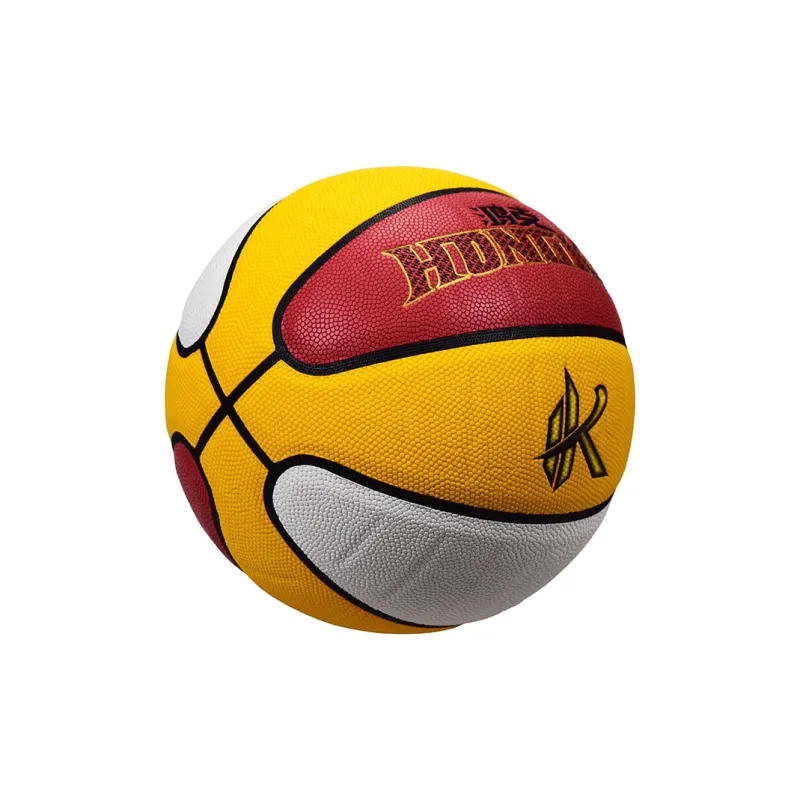 HONGKE PU Basketball Yellow Red White Size 7 Ball Training Match Unisex-3
