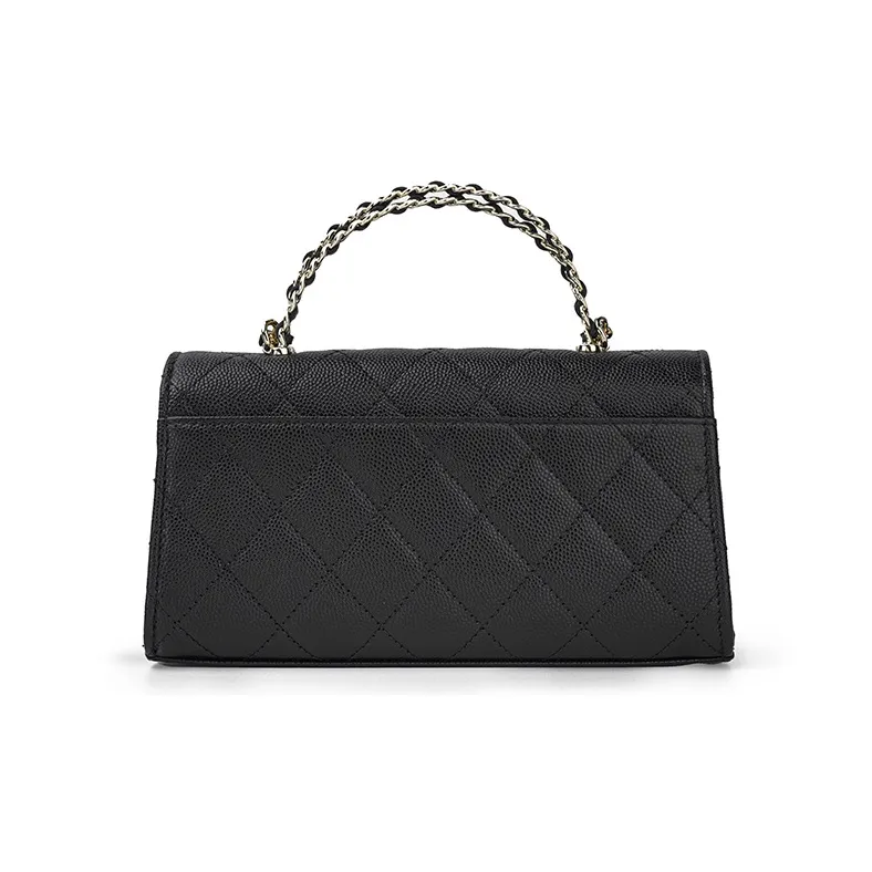 CHANEL Grain Embossed Cow Leather Flap Bag, Shoulder Bag, Crossbody Bag, Handbag Tubas Women's Black-2