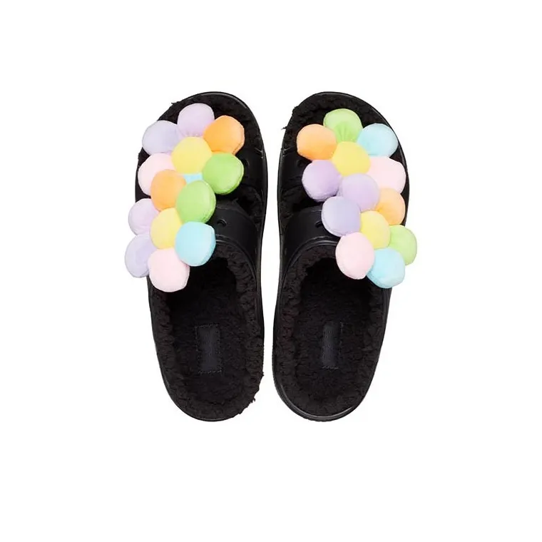 Crocs Classic Cozy Daisy Clogs 'Black Multi' Women's-3