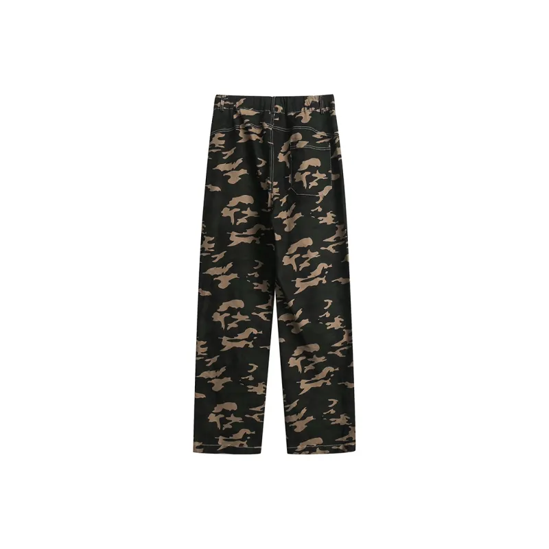 WANCHAO CP Casual Pants Unisex Gray Green Camouflage-1