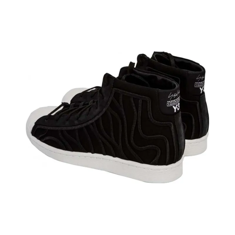 Y 3 High Top Skateboard Shoes Unisex Black-3