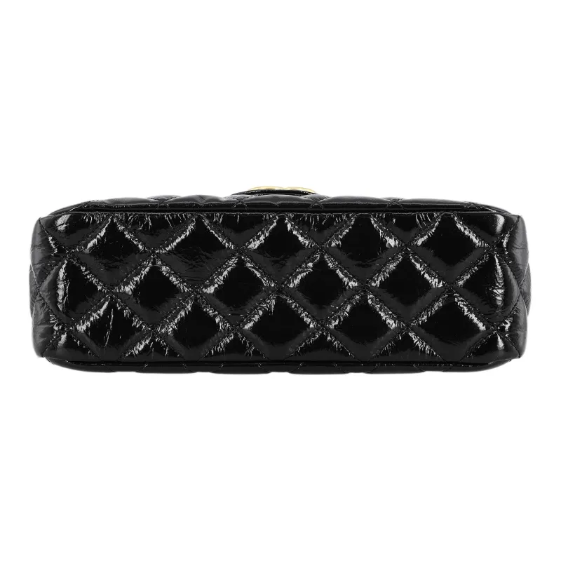 CHANEL Calfskin Hobo Bag, Single Shoulder Crossbody Bag Medium Size Women's Black-3