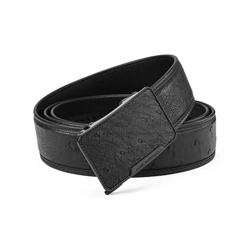 FAIRWHALE Ostrich Leather Belts Men's Width 3.5CM-0