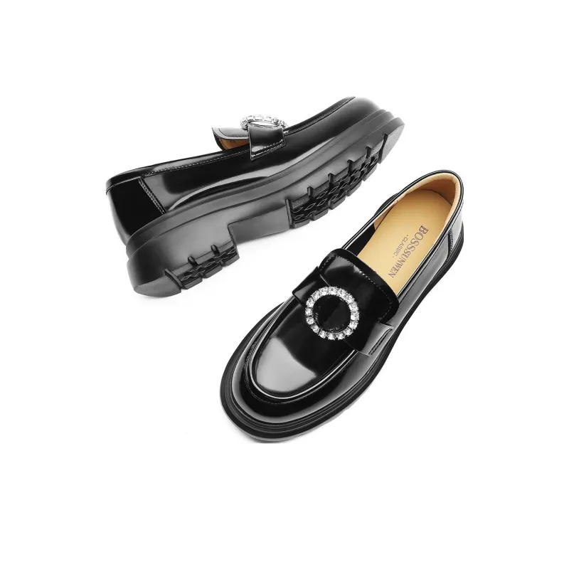 BOSSSUNWEN Loafers Women's Low Top Black-7