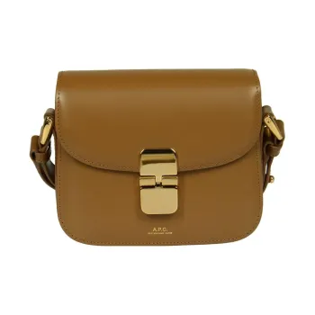 A.P.C Cow Leather Crossbody Bag, Shoulder Bag Women's Denim Honey