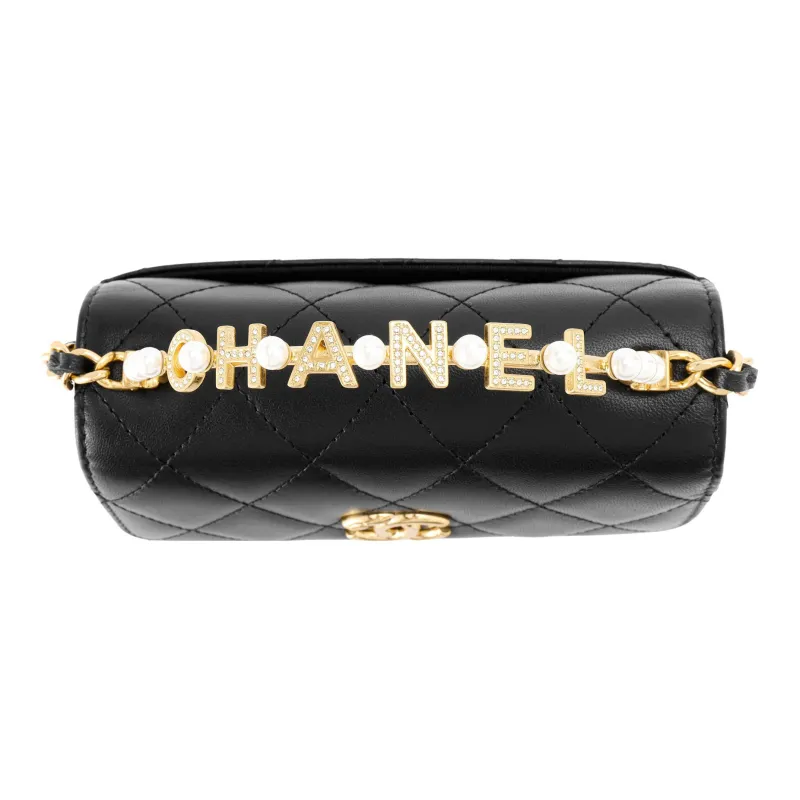 CHANEL Sheepskin Small Square Bag Shoulder Bag, Crossbody Bag Women's Black-4