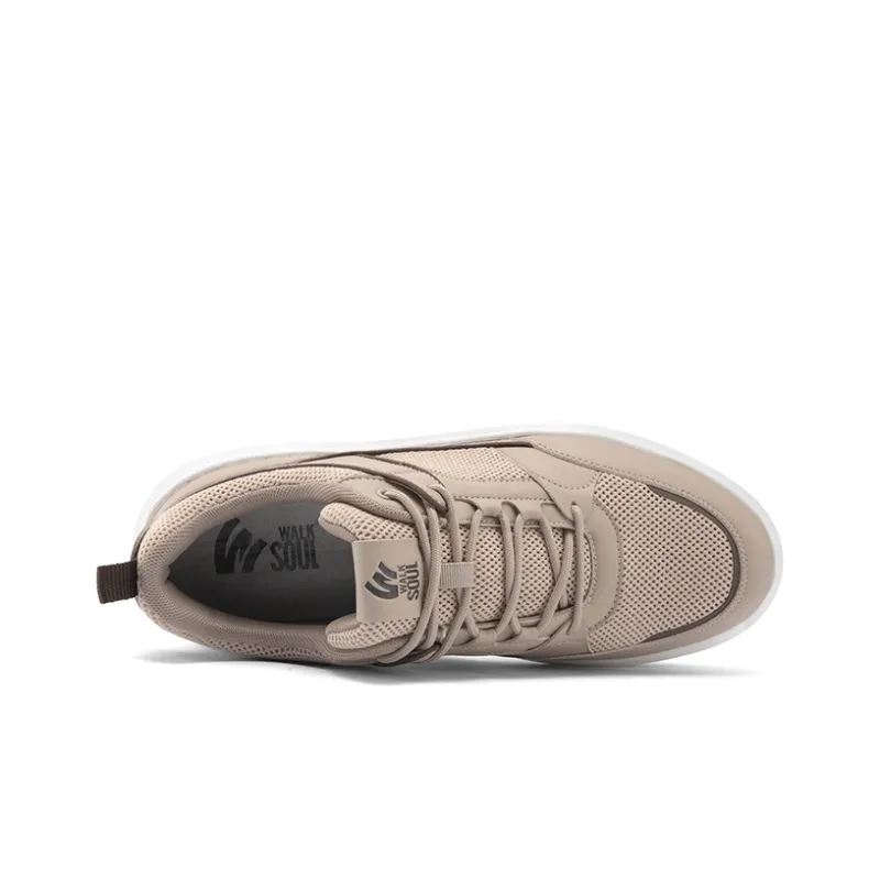 WALKSOUL Skateboard Shoes Men Low Top Apricot/Dark Blue/Black-3