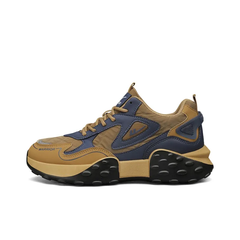 Warrior Low Top Chunky Sneakers Men's Earth Yellow Dark Blue-0