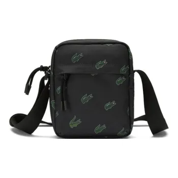 LACOSTE Fabric Shoulder Bag Crossbody Bag Regular Unisex Dark Blue/Green
