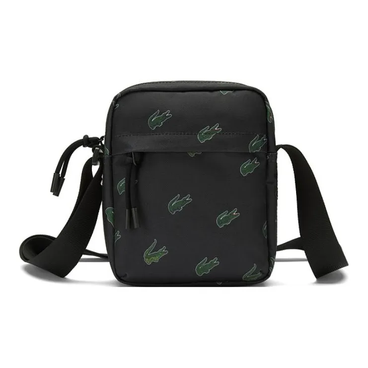 LACOSTE Fabric Shoulder Bag Crossbody Bag Regular Unisex Dark Blue/Green-0