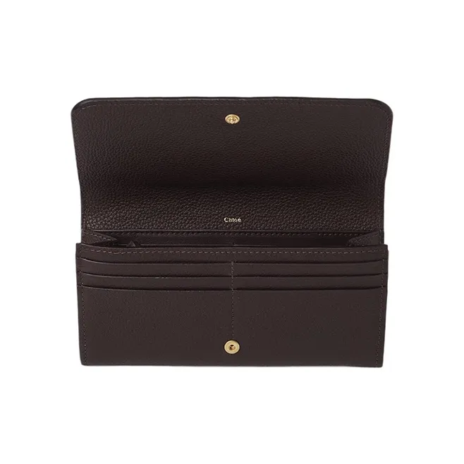 Chloe Marcie Grained Calfskin Wallet Regular Women's Dark Purple Roland Blue-2