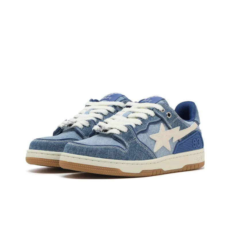 BAPY x A BATHING APE STA Low Top Skateboard Shoes Unisex Blue-1