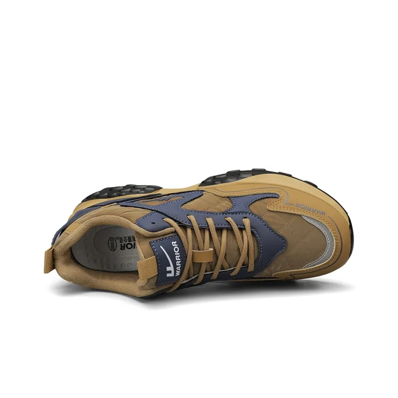 Warrior Low Top Chunky Sneakers Men's Earth Yellow Dark Blue-2