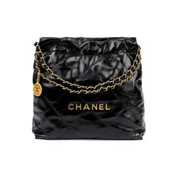 CHANEL 22Bag Small Handbag Shoulder Bag Shiny Calfskin Black