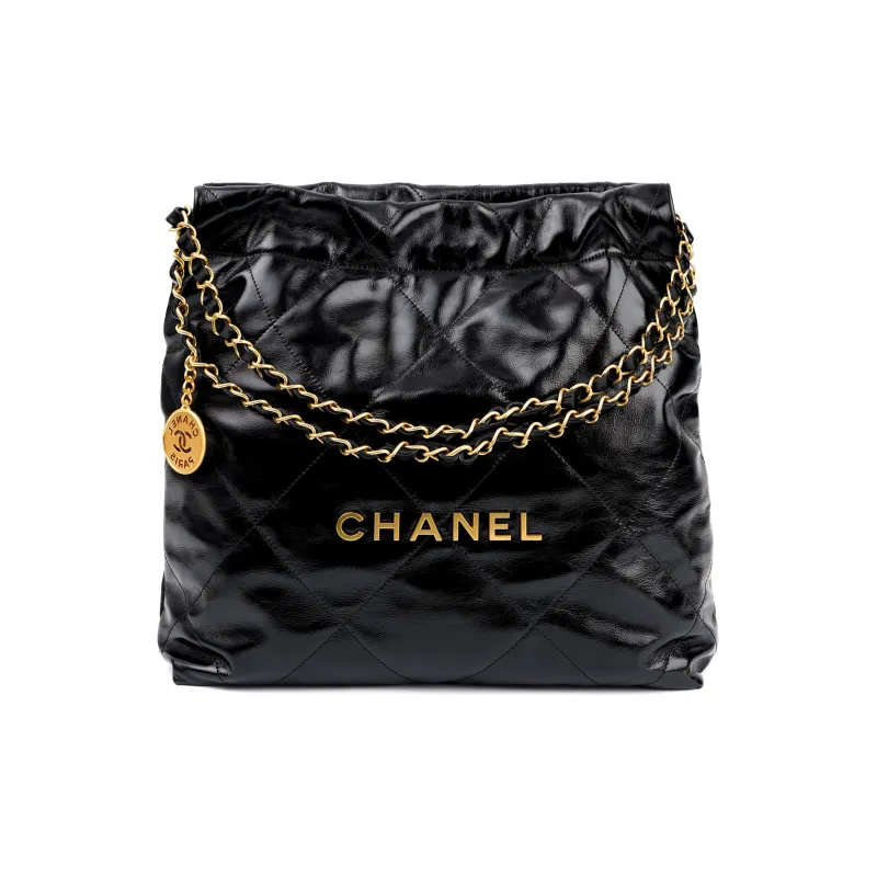 CHANEL 22Bag Small Handbag Shoulder Bag Shiny Calfskin Black-0