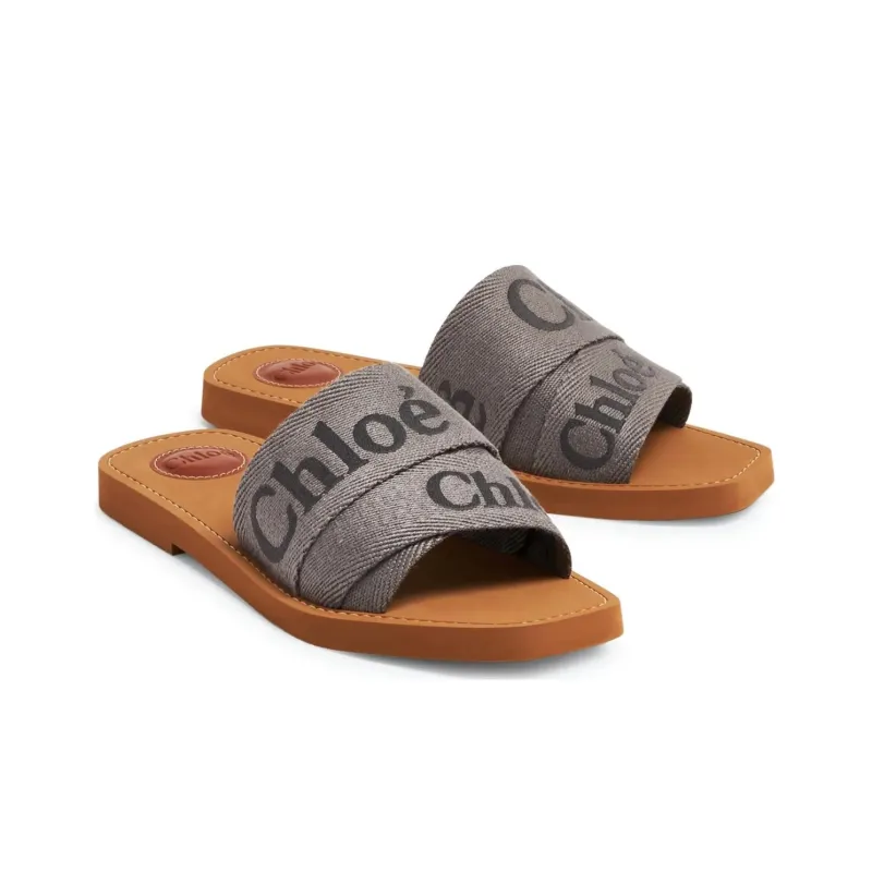 Chloe Woody Slide Slippers Women's Brown Black-2
