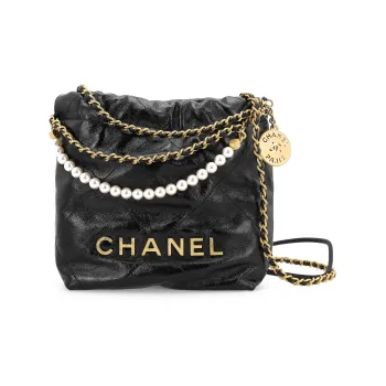 CHANEL Calfskin Bucket Bags Shoulder Bag Crossbody Bag Mini Women's Black