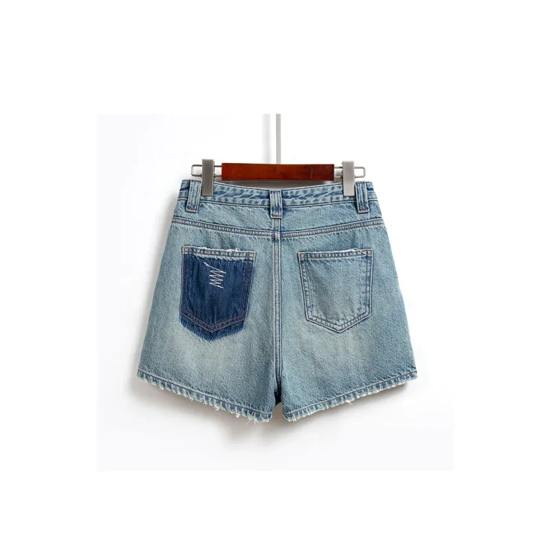 Ran and pure Denim Short Skirts Women's Light Blue-1
