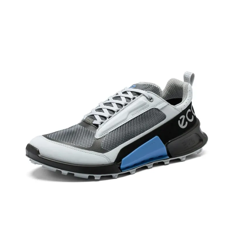 Ecco Step 2.1 Series Lightweight Low Top Casual Shoes Men's Concrete Gray Electric Blue-2