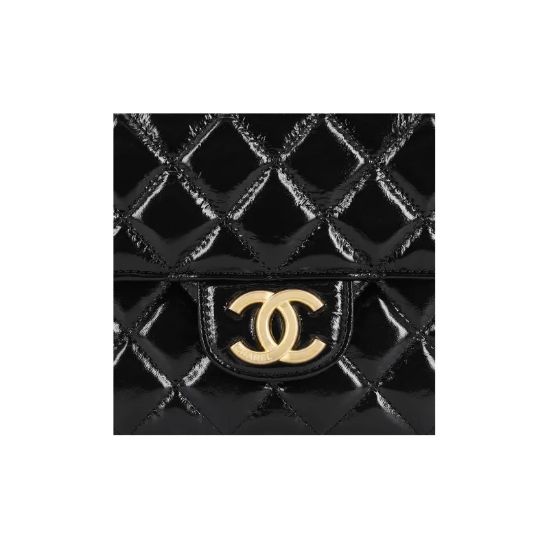 CHANEL Calfskin Hobo Bag, Single Shoulder Crossbody Bag Medium Size Women's Black-4