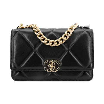 CHANEL 19Bag Sheepskin Chain Bag Shoulder Bag Crossbody Bag Regular Women's Black