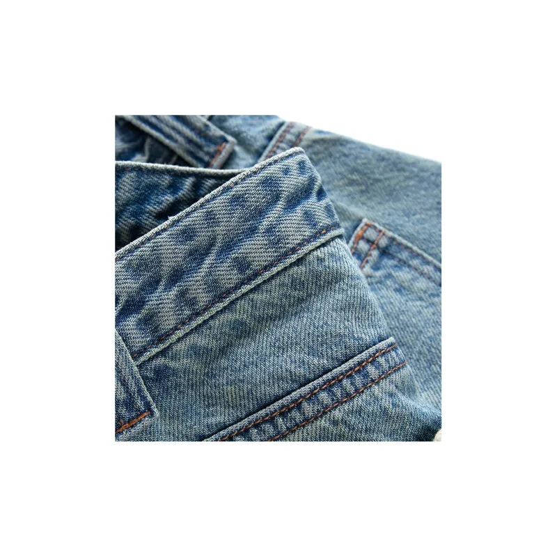 Ran and pure Denim Short Skirts Women's Light Blue-5