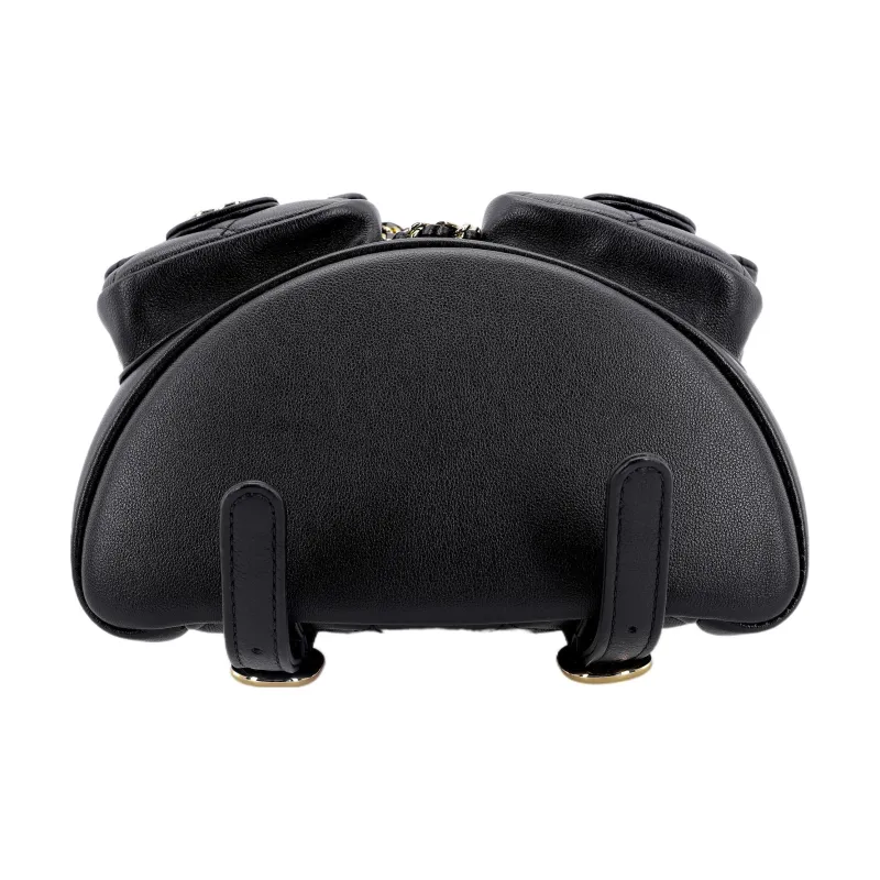 CHANEL Duma Smooth Calf Leather Frog Backpack Trumpets Women's Black-3