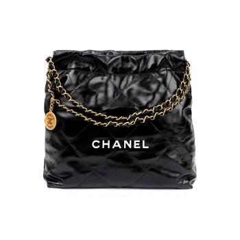 CHANEL 22Bag Calfskin Portable Crossbody Bag Shoulder Bag Women's Black