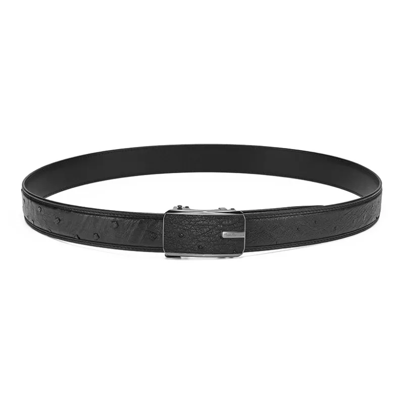 FAIRWHALE Luxury Goods Ostrich Leather Belts Men's Width 3.5CM-3