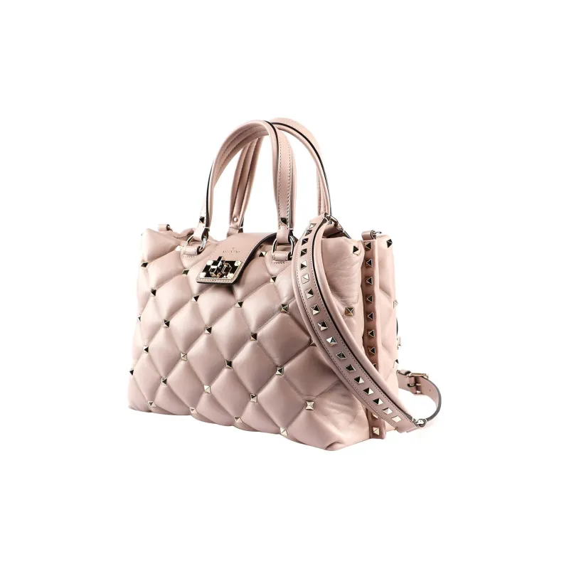 Valentino Quilting Smooth Lambskin Shoulder Bag, Crossbody Bag, Handbag Women's Nude-1