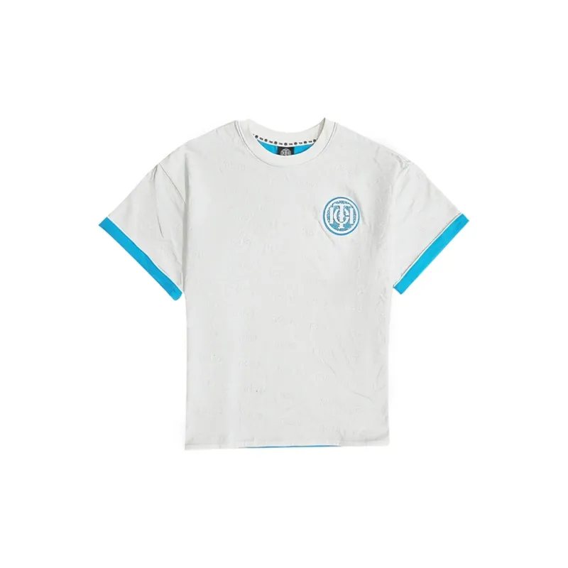 TCH T Shirts Unisex White With Blue Logo-1