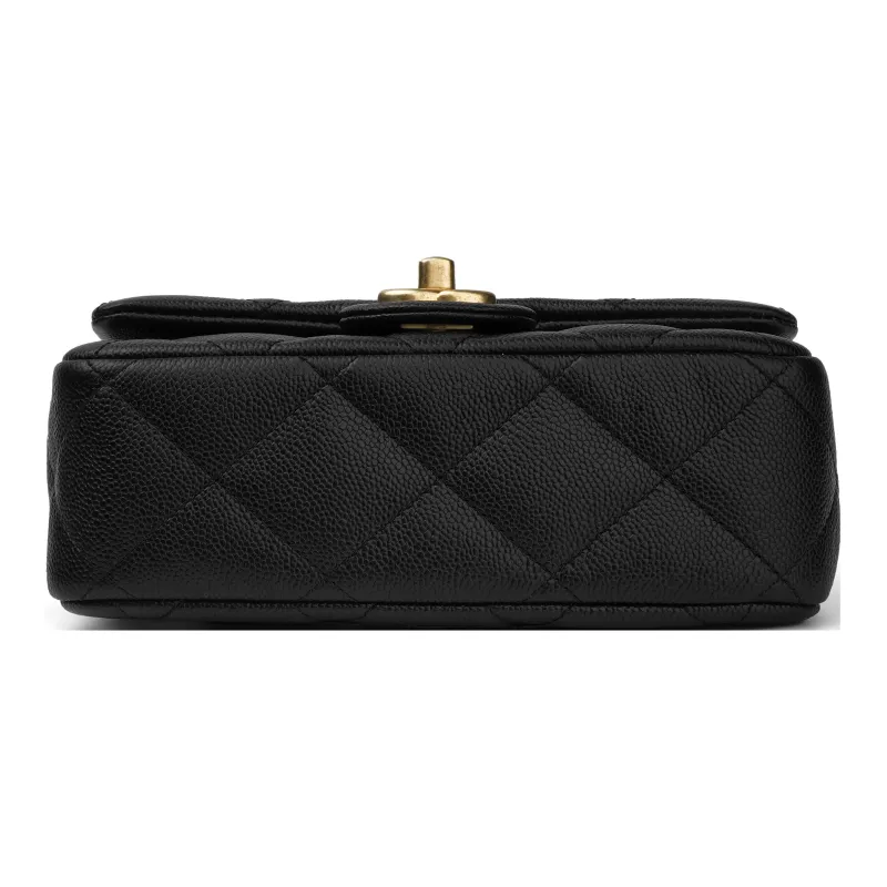 CHANEL Grained Pebbled Cowhide Flap Bag, Shoulder Bag, Crossbody Bag Medium Size Women's Black-3