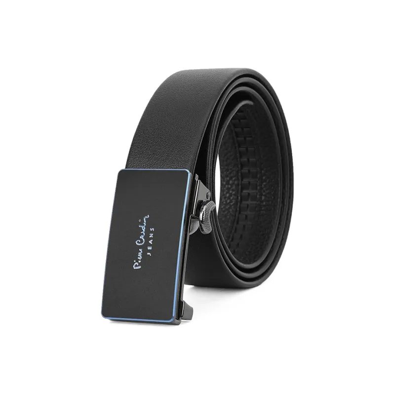 PIERRE CARDIN Business Casual Young Men's Belt With Trendy Automatic Buckle, Genuine Leather Belts Men's Width 3.5CM-3