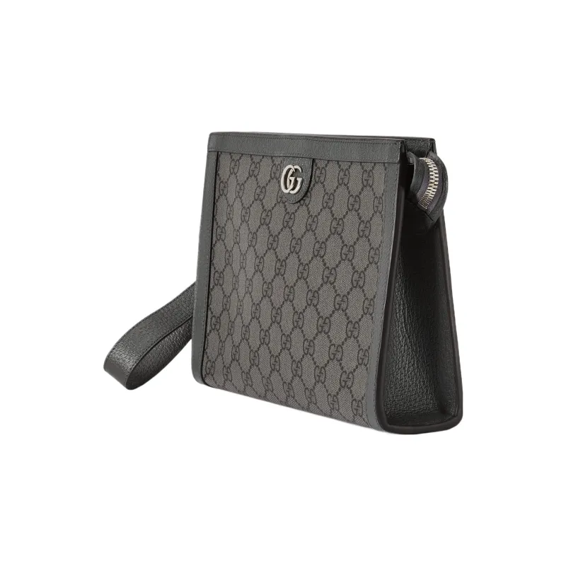 GUCCI Ophidia Canvas With Leather Canvas Bag Clutches Men's Black Gray Color-1
