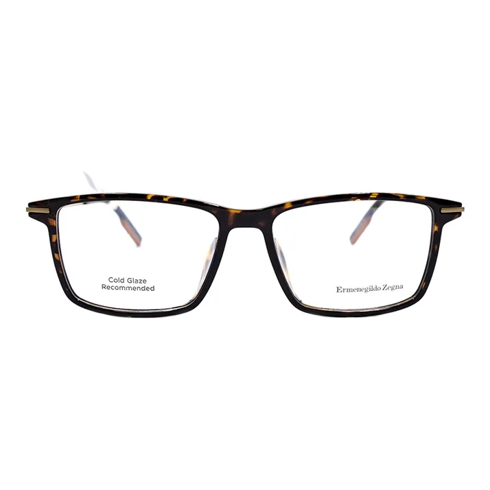 Zegna Plate Frame Rectangular Eyeglass Frames Men's-0