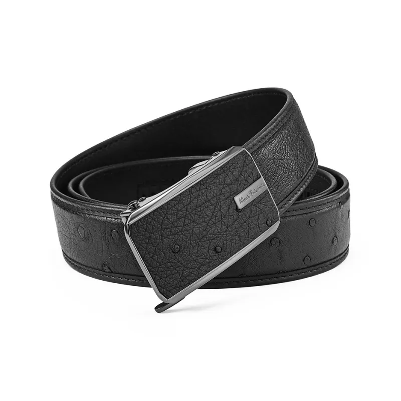 FAIRWHALE Luxury Goods Ostrich Leather Belts Men's Width 3.5CM-1