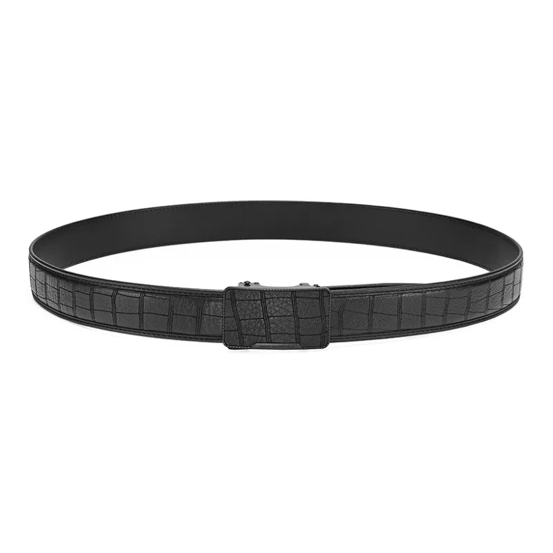 FAIRWHALE Business Casual Luxe Automatic Buckle Deerskin Leather Belts Men's Width 3.5CM-3