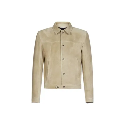 SAINT LAURENT Leather Jackets Men Nude