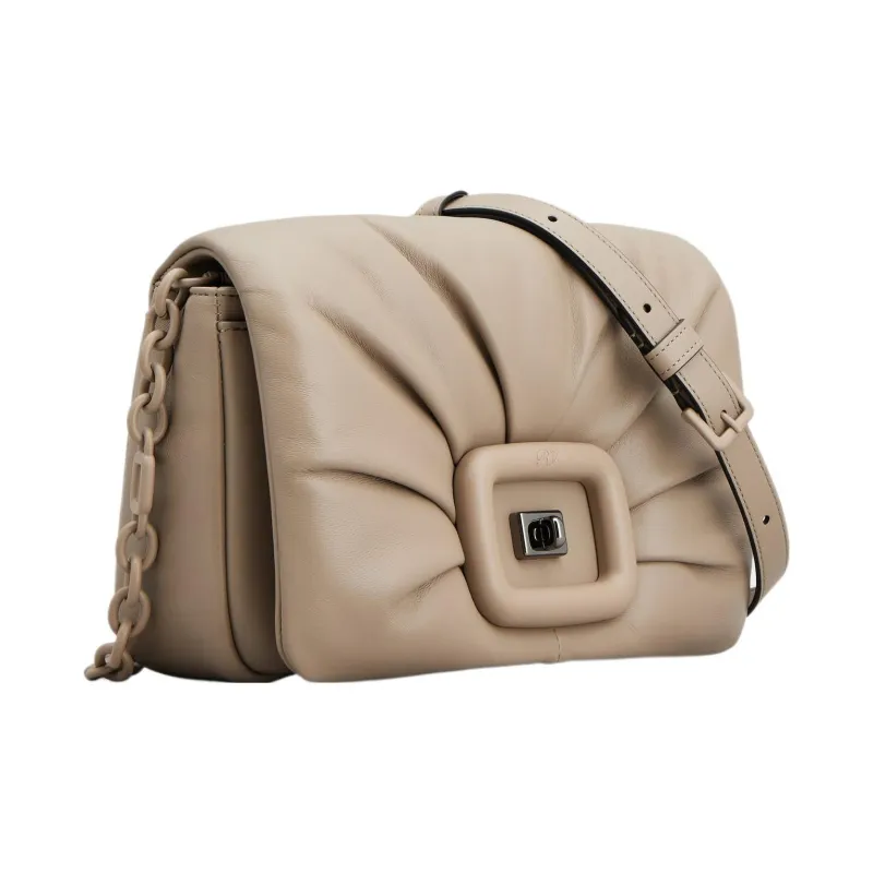 Roger Vivier Leather Crossbody Bag Shoulder Bag Women's Umber-1