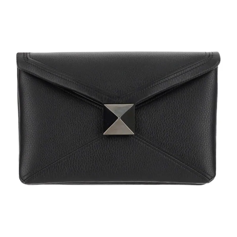 Valentino One Stud Leather Clutch Regular Men's Black-0
