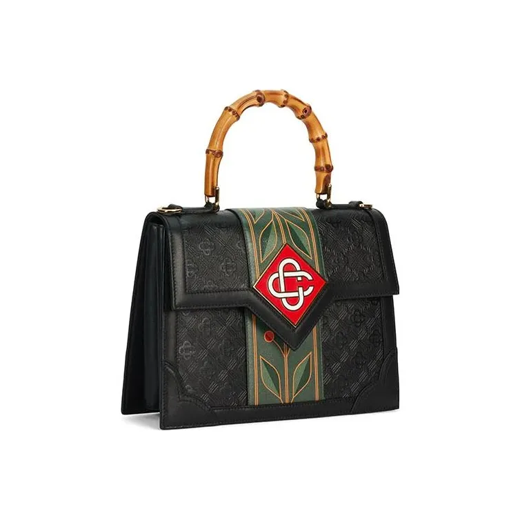 CASABLANCA Leather Shoulder Bag Crossbody Bag Handbag Women's Black-1