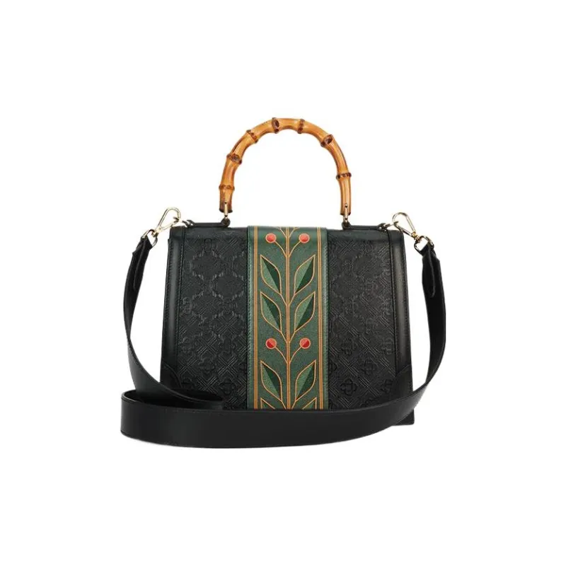 CASABLANCA Leather Shoulder Bag Crossbody Bag Handbag Women's Black-2